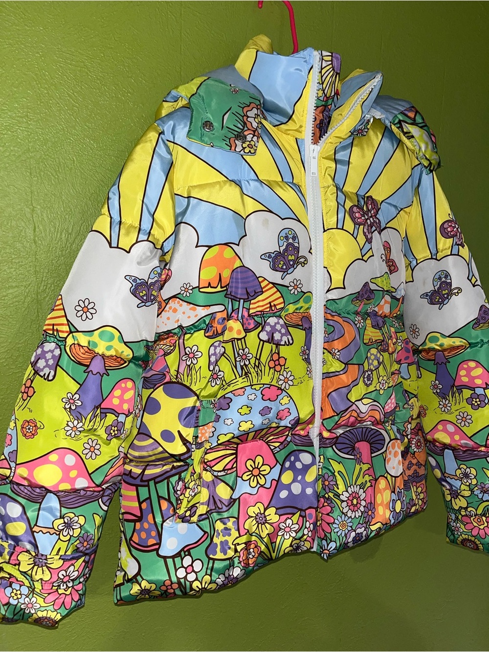 Dollskill Current Mood Mushroom Puffer Jacket Size Medium